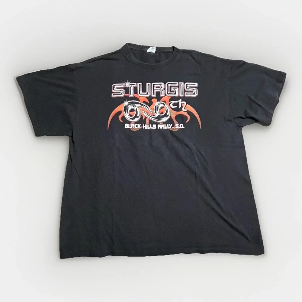 Vintage 2009 Sturgis Motorcycle Rally TShirt‎ Mens XL Faded Black 69 Y2K